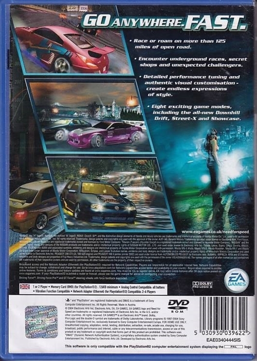 Need for Speed Underground 2 - PS2 (B Grade) (Genbrug)
